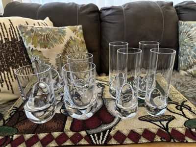 Vintage Crystal highball Italian glasses (set of 8, and set of 16) glasses