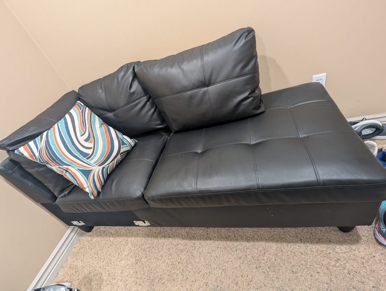 2 Seater Leather Corner Couch