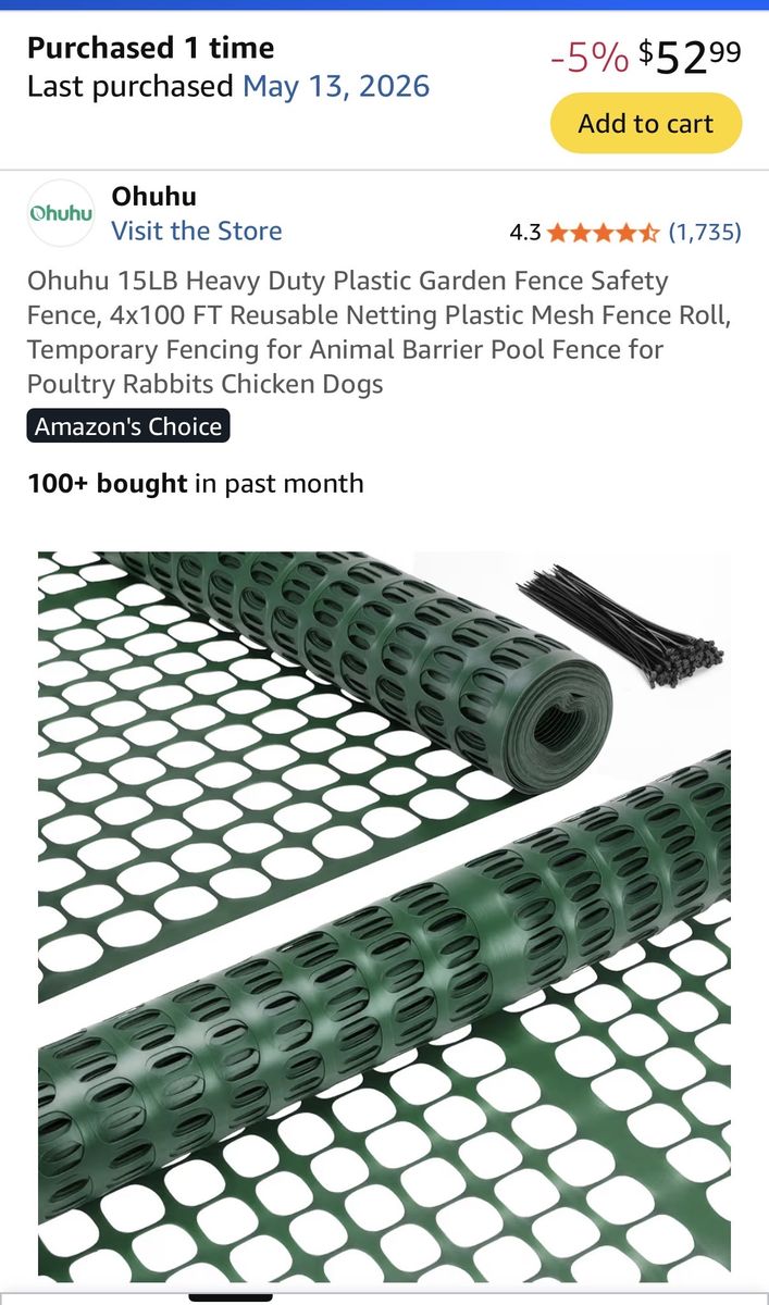 snow/garden plastic fence