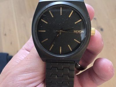 Nixon Time Teller Matte Black Watch with Gold Accents