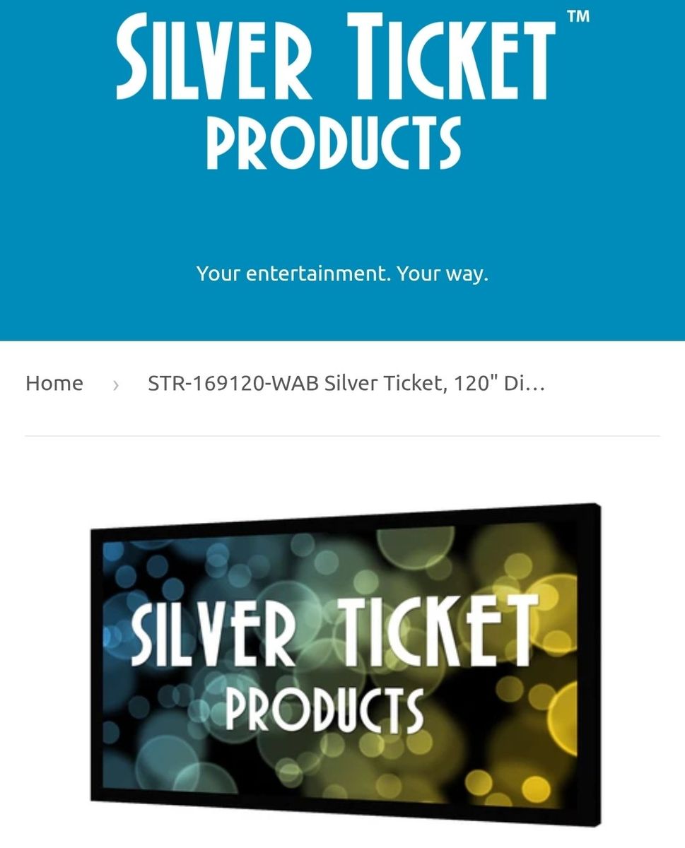 Silver Ticket STR-169120-WAB 120" 16:9 4K HDR Woven Acoustic Projector Screen w/ Fixed Frame