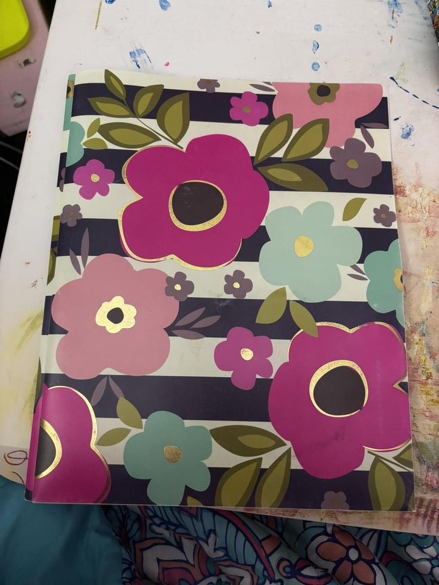 Pink Light Design “Harper” Collection by Class Act Stationary ~ Blue/Pink/Purple Floral Pocket Folder