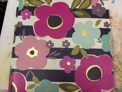 Pink Light Design “Harper” Collection by Class Act Stationary ~ Blue/Pink/Purple Floral Pocket Folder