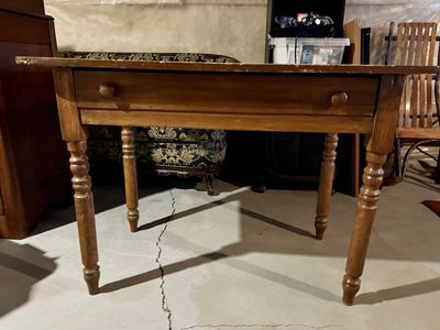 Antique rustic farmhouse drop leaf desk or table