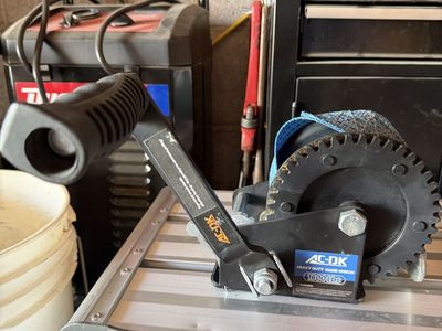 AC-DK Heavy Duty Hand Winch 1600 lbs with Strap - Manual Utility Winch
