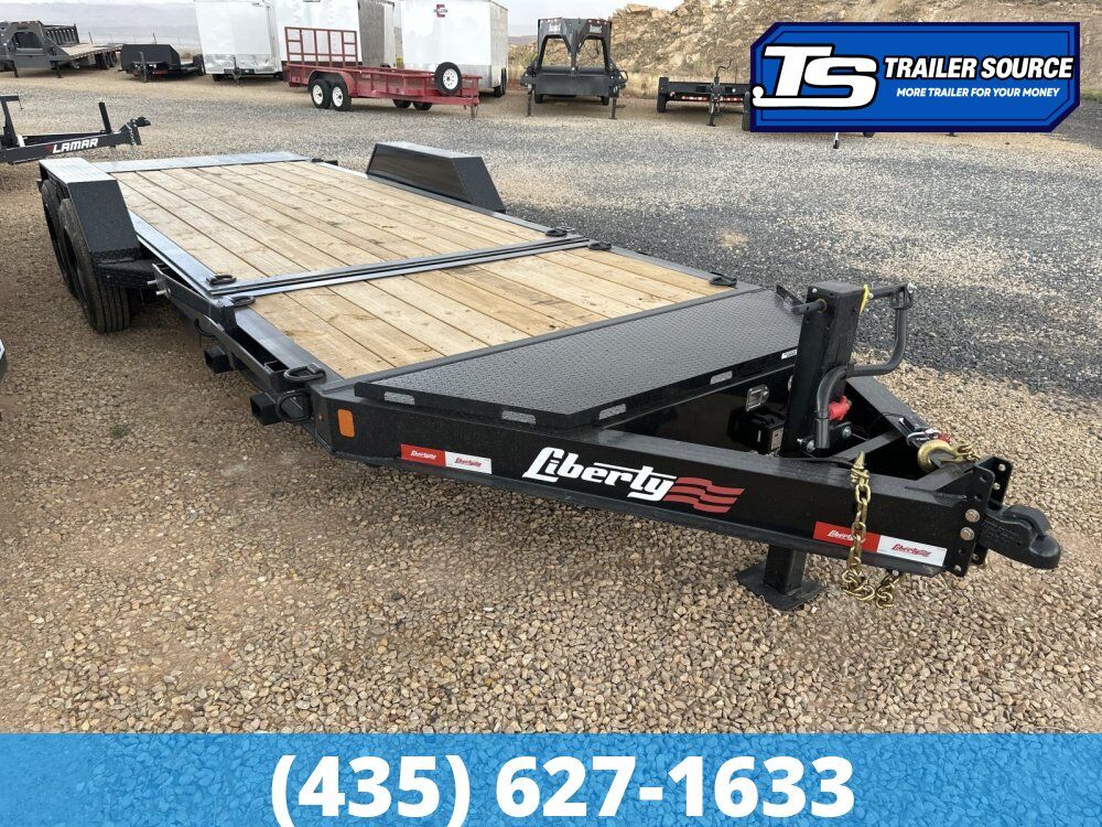 7x20 Liberty LT Tilt Trailer - 17.5K GVWR - 18 Ply Tire Upgrade, Fork Holders