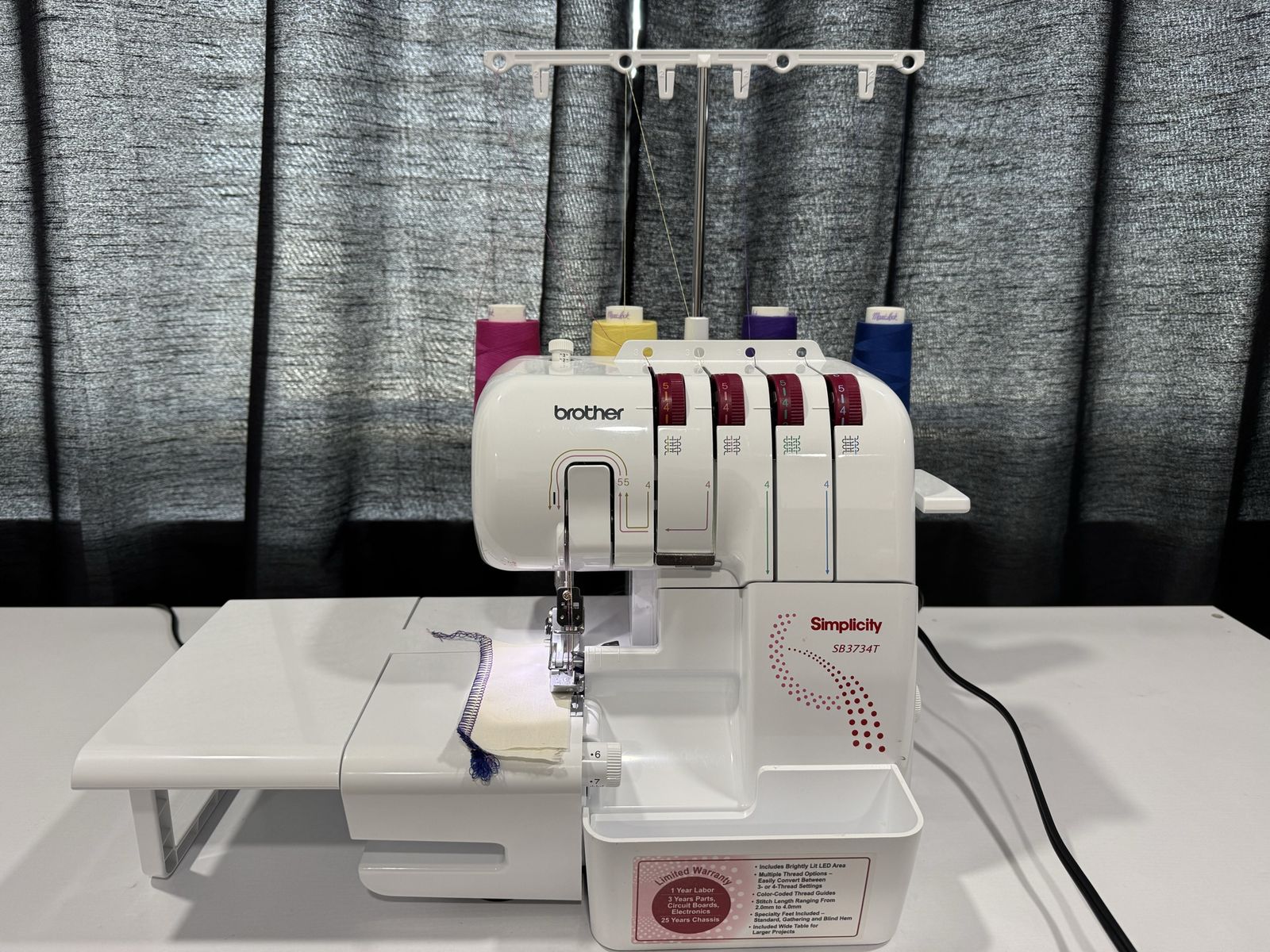 Brother Simplicity SB3734T 3/4 Thread Serger Sewing Machine with Extension Table