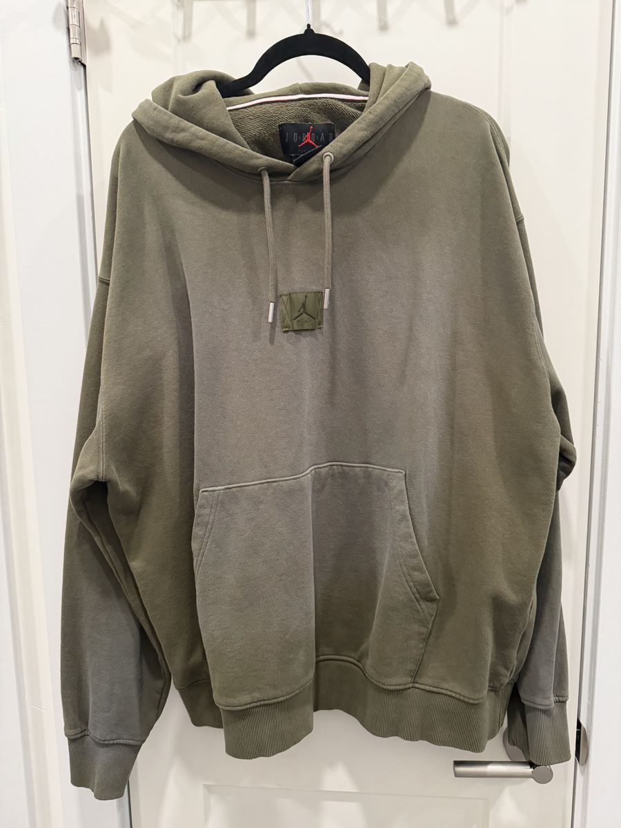 Air Jordan Essentials Flight Fleece Pullover Hoodie Olive Green - XL