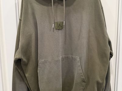Air Jordan Essentials Flight Fleece Pullover Hoodie Olive Green - XL