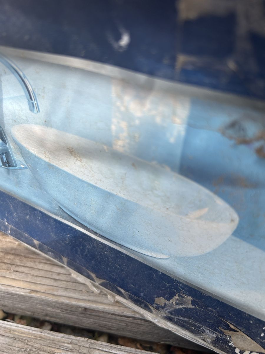 White Oval Bathroom Vessel Sink in Original Packaging