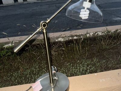 Heavy Brushed Brass Desk/Accent Lamp