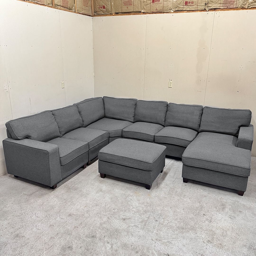 Large Dark Gray Sectional Couch - Delivery Available