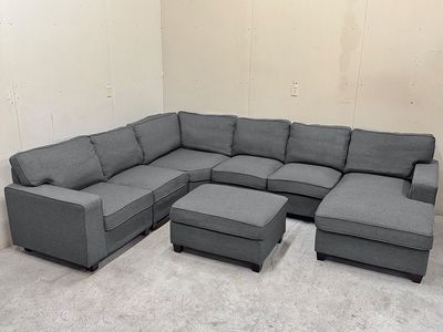 Large Dark Gray Sectional Couch - Delivery Available