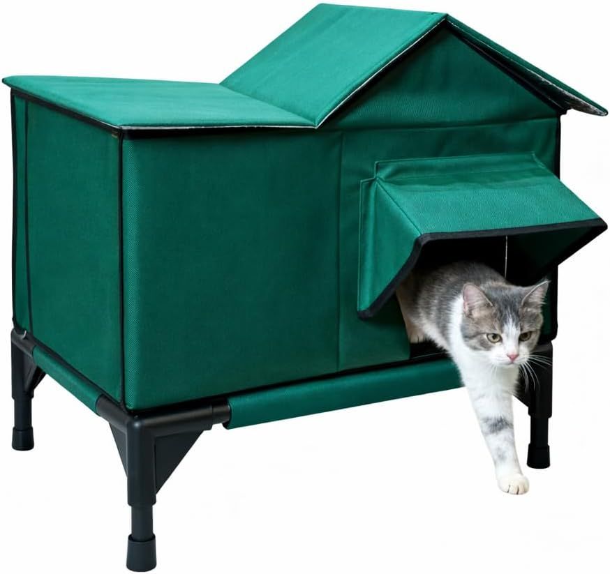 NEW HEATED CAT HOUSE FOR INDOOR AND OUTDOOR (2 AVAILABLE) RETAILS: $54)
