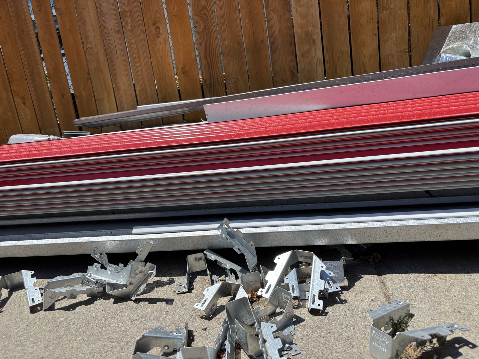 New  Red and Gray Metal  Panels sheet metal