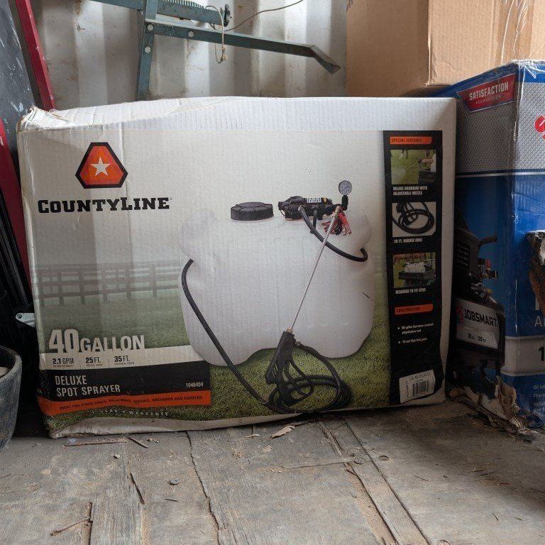 CountyLine 40 Gallon Deluxe Spot Sprayer - 2.1 GPM, 25' Spray, 35' Hose for Lawn/Garden