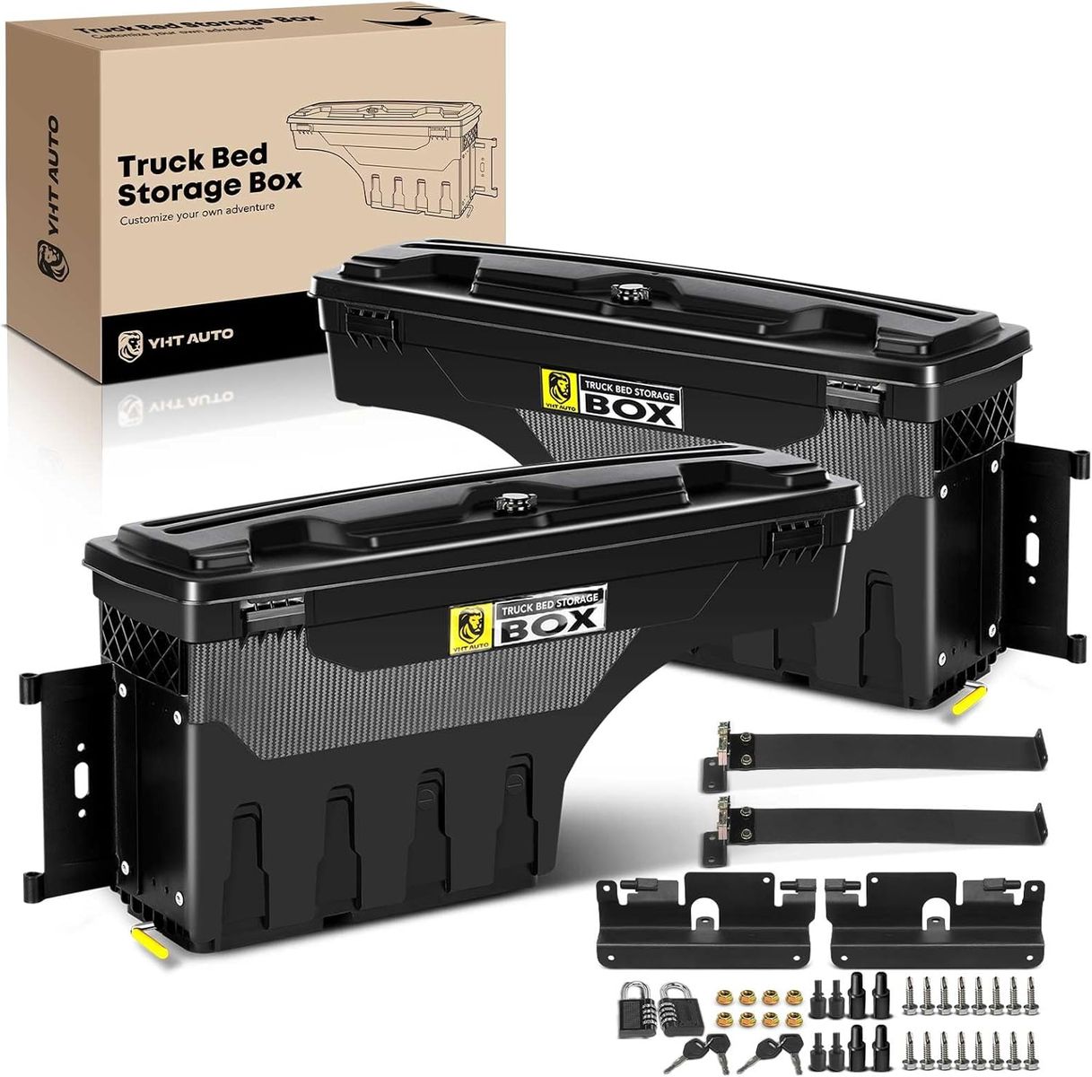 Wheel Well, Truck Bed Storage Tool Box Lockable, 2007-2018 Chevrolet Silverado & GMC Sierra