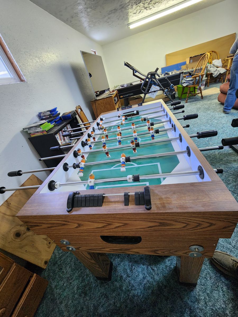 Classic Foosball Table - Wood Finish, Tournament Style Play for Game Rooms
