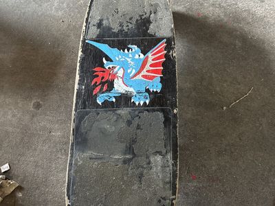 Vintage 80"s Skateboard Dragon on both sides of Deck. Great Wall Art.
