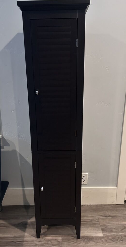 New Tall Black Cabinet Storage