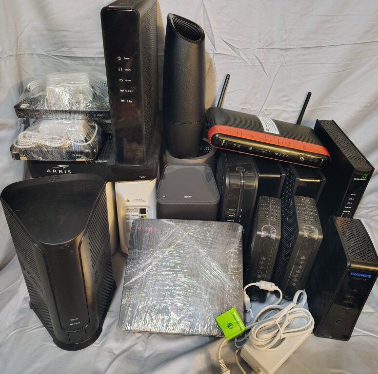Lot of Modems, Routers, cable boxes, hot spots