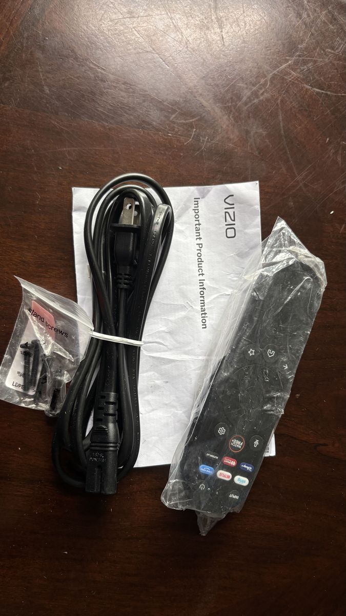 TV accessory parts - extras that come with a new smart TV.