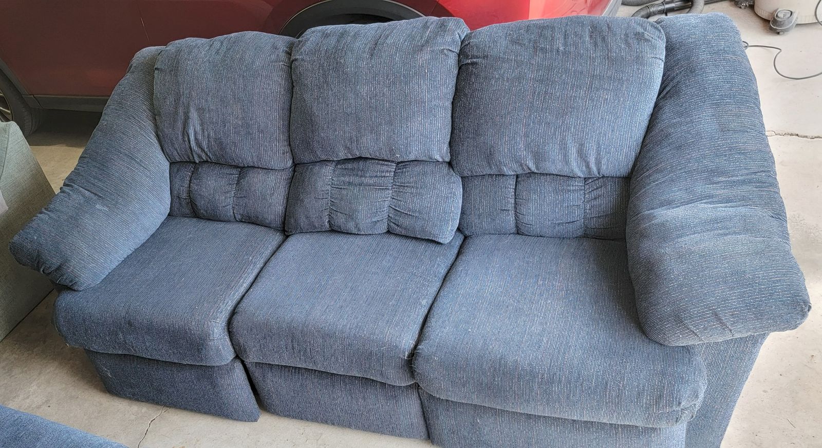 Blue Fabric Sofa & Loveseat Set (Dual Reclining)
