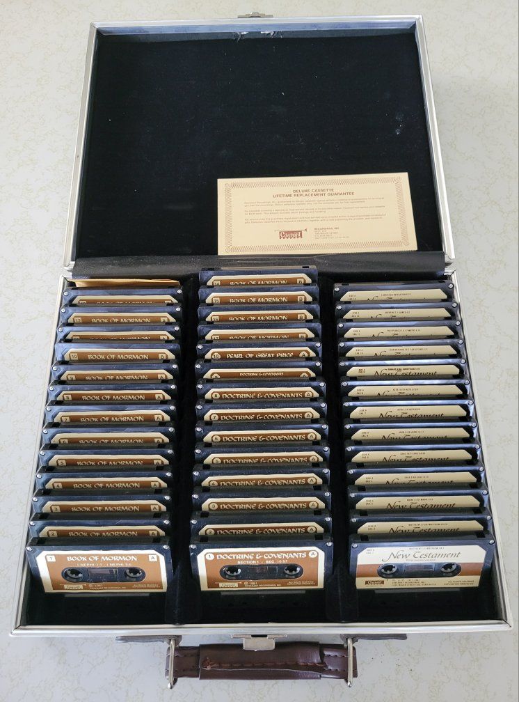 Vintage LDS Religious Cassette Tape Set w/ Case - Book of Mormon, Doctrine & Covenants, New Testament