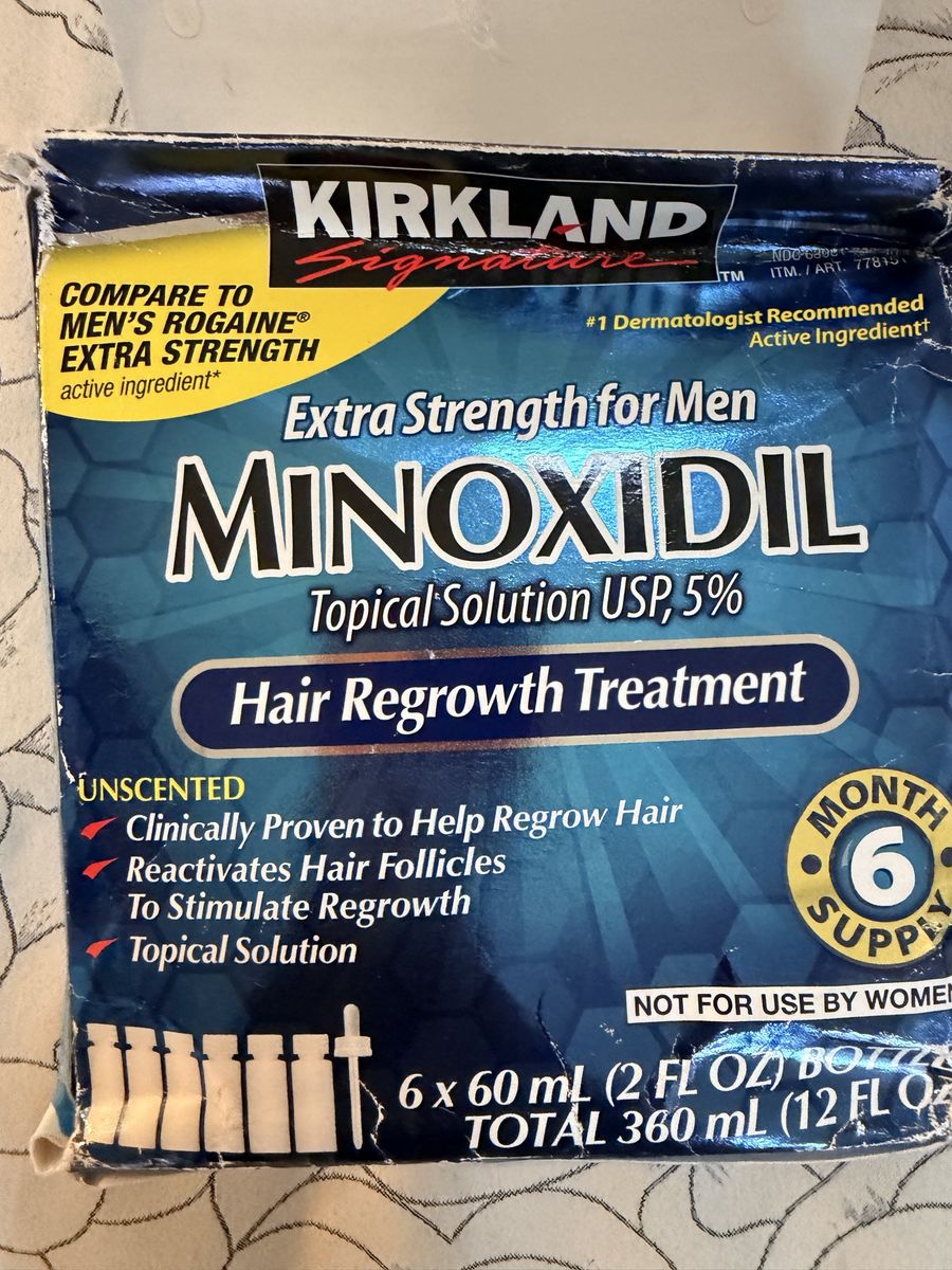New. Kirkland Signature Minoxidil 5% Extra Strength Hair Regrowth Treatment - 6 Month Supply (Unscented)