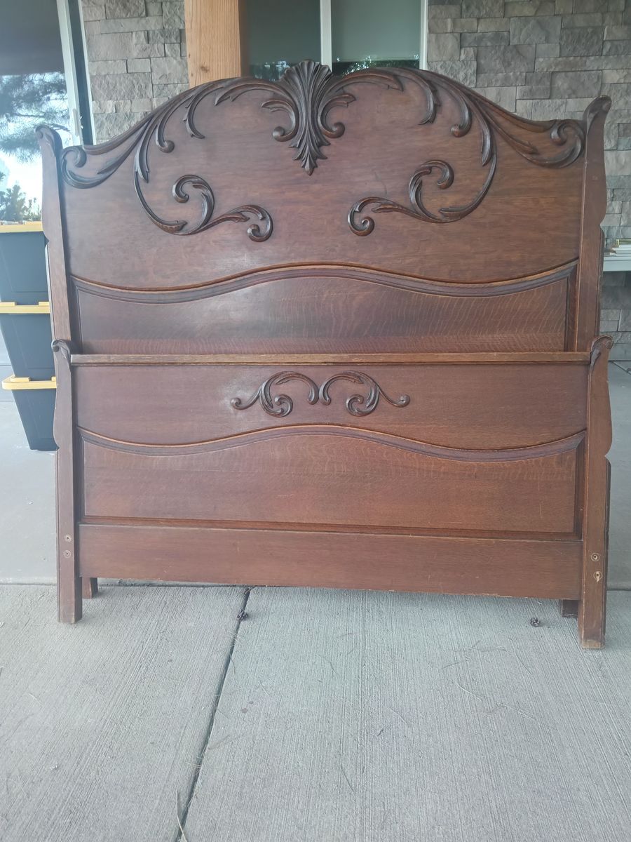 Vintage Full-Size Wood Bed headboard and footboard– $150 / obo