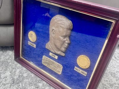 Vintage JFK Commemorative 24 Carat Coin Plaque