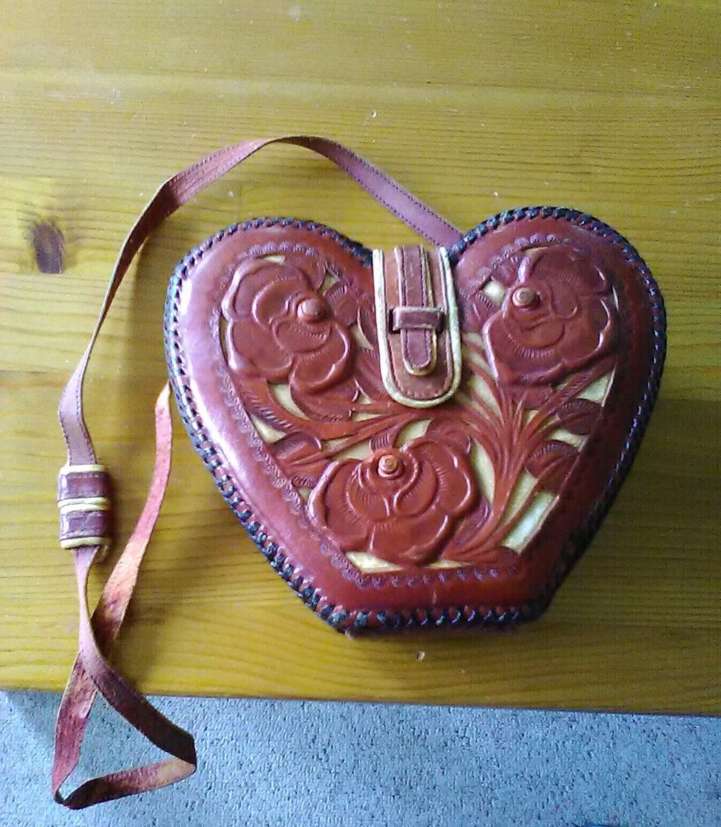Vintage Leather Heart Purse