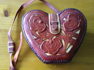 Vintage Leather Heart Purse