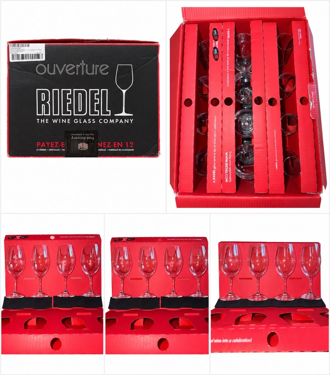 RIEDEL Overture 12-Piece Crystal Wine Glass Set – 4 Red, 4 White, 4 Champagne Flutes, Germany