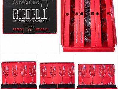RIEDEL Overture 12-Piece Crystal Wine Glass Set – 4 Red, 4 White, 4 Champagne Flutes, Germany