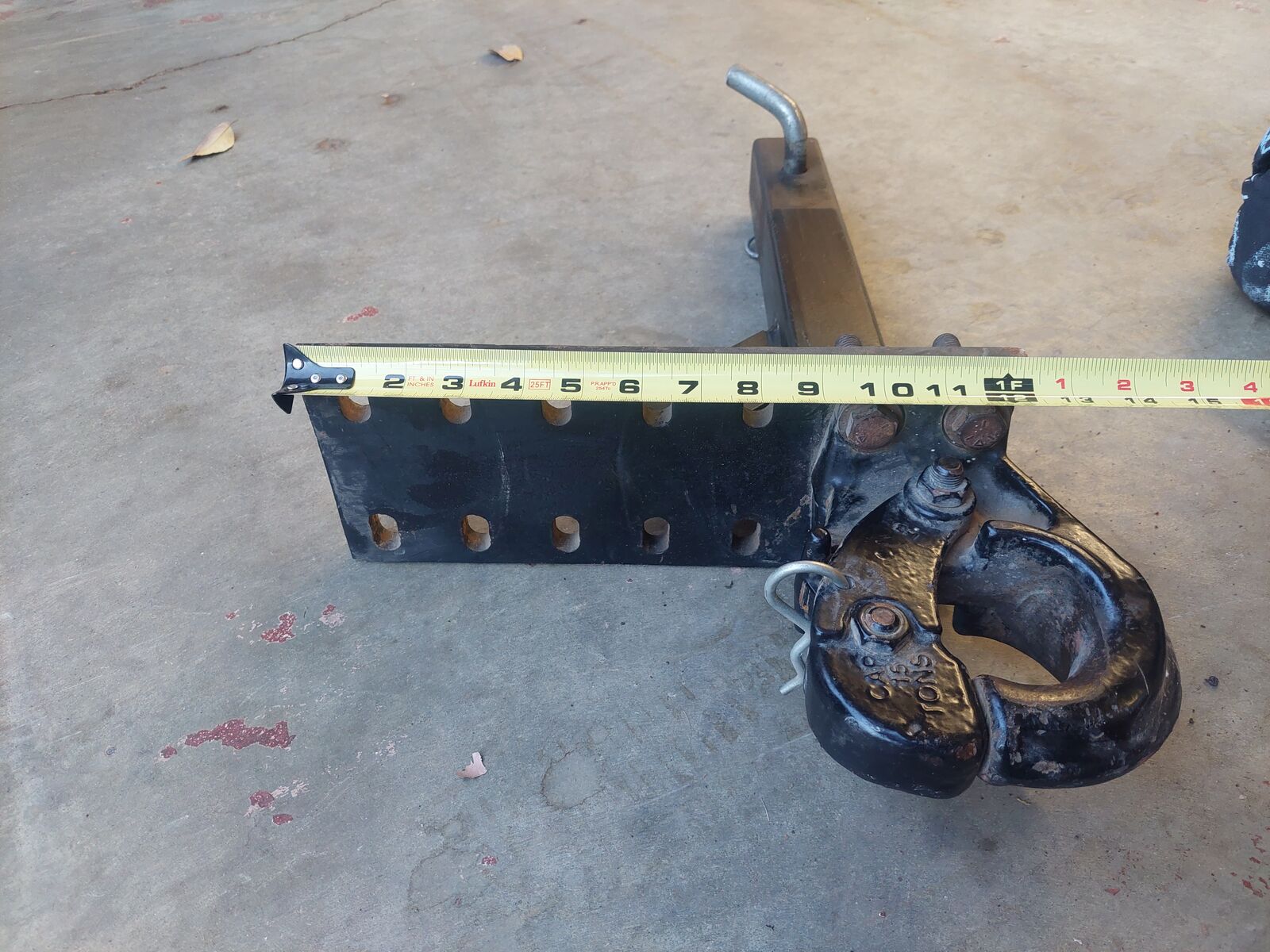 Pintle hitch with 2" solid heavy duty reciever 12" long,fully adjustable height