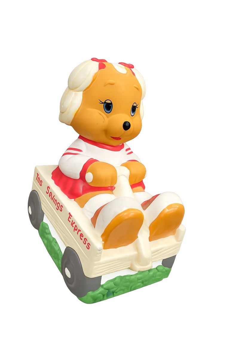 Get Along Gang Ceramic Bank Dotty Dog On Wagon Vintage 1980s The Savings Express bank