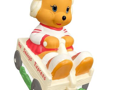 Get Along Gang Ceramic Bank Dotty Dog On Wagon Vintage 1980s The Savings Express bank