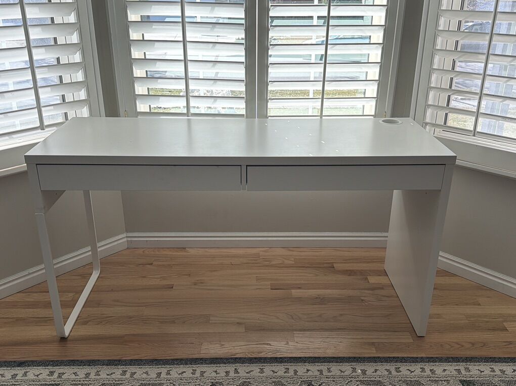 White Desk with Drawers