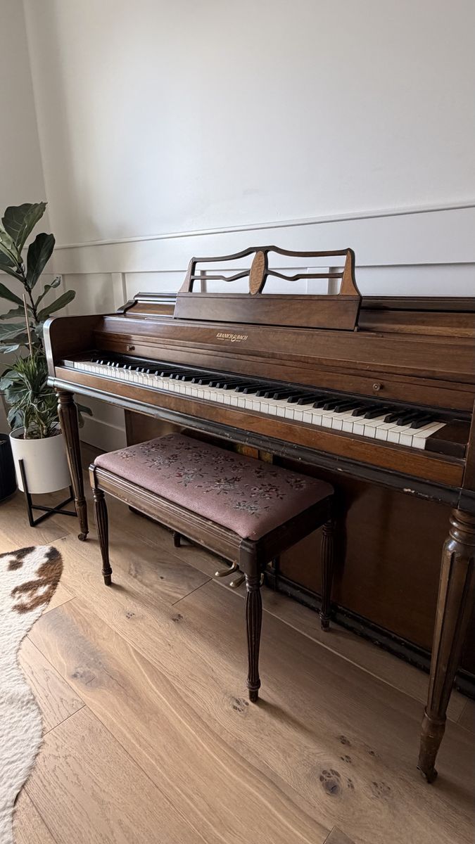 Spinet Piano and Bench