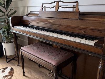 Spinet Piano and Bench
