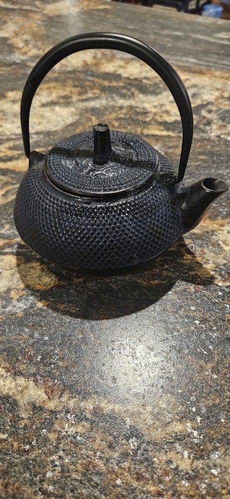 Cast Iron Japanese Style Teapot with Hobnail Texture and Lid