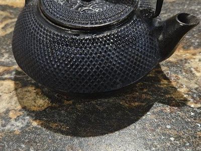 Cast Iron Japanese Style Teapot with Hobnail Texture and Lid
