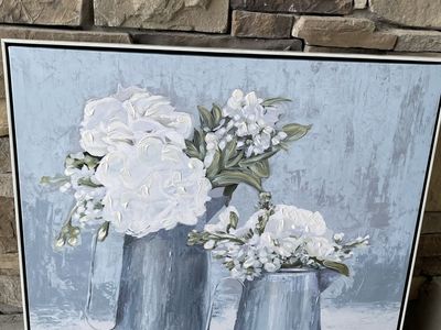 31x31” large texture floral canvas wall art hanging decor