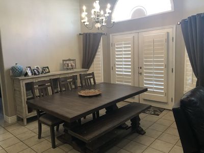 Dining Room Set (table, chairs, bench, leaf)