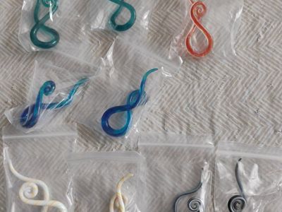 New! Glass Spiral Ear Taper Hangers Gauges Collection - Assorted Colors