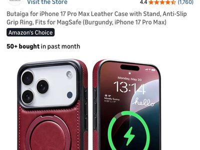 iPhone Pro Max leather case w/ stand.