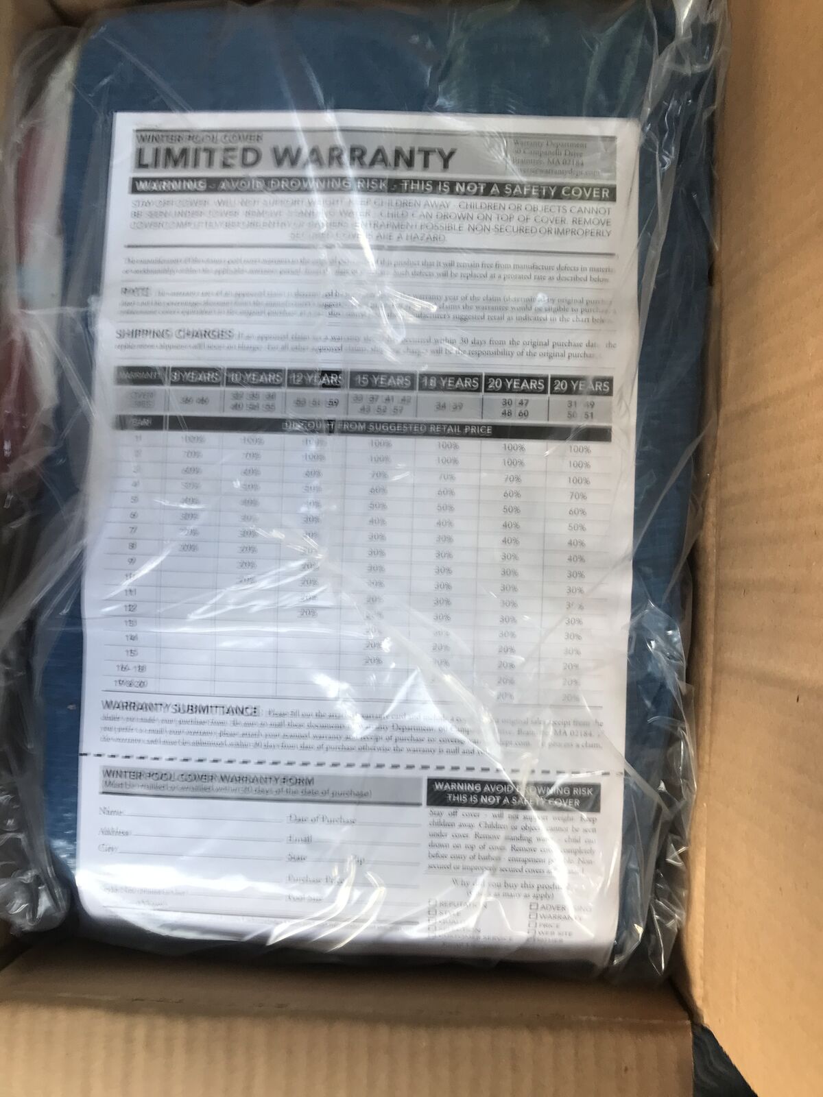 22 foot outdoor Tarp   /  22 foot round pool cover with tension wire