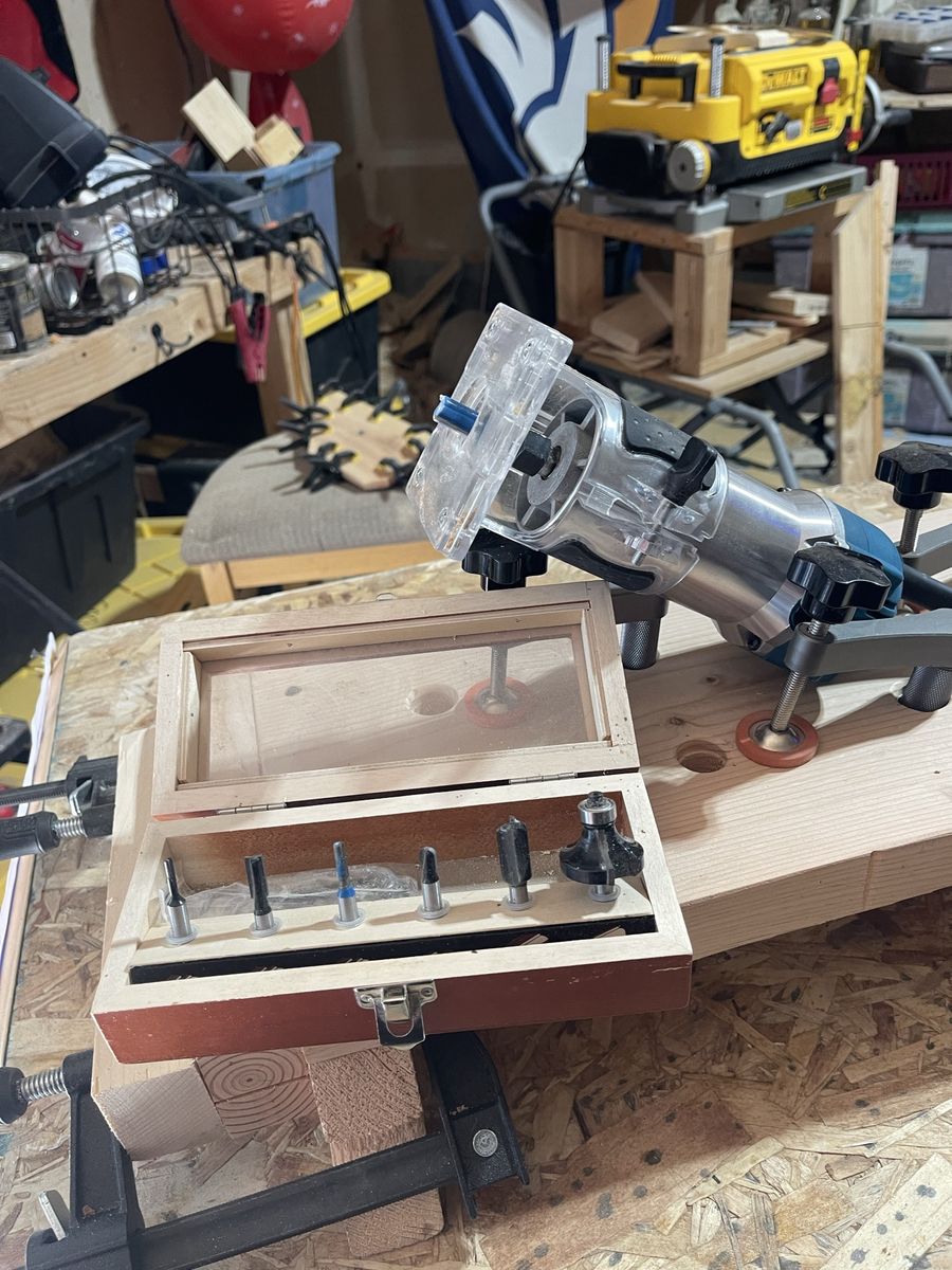 Compact Router with Base and Woodworking Router Bit Set