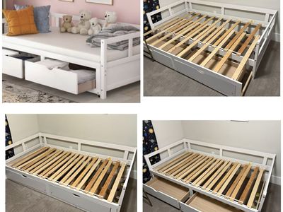 Twin Trundle Day Bed With 2 Storage Drawers